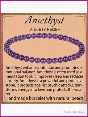 Handmade Natural Gem Stone Crystal Stretch Bracelet Anxiety Relief